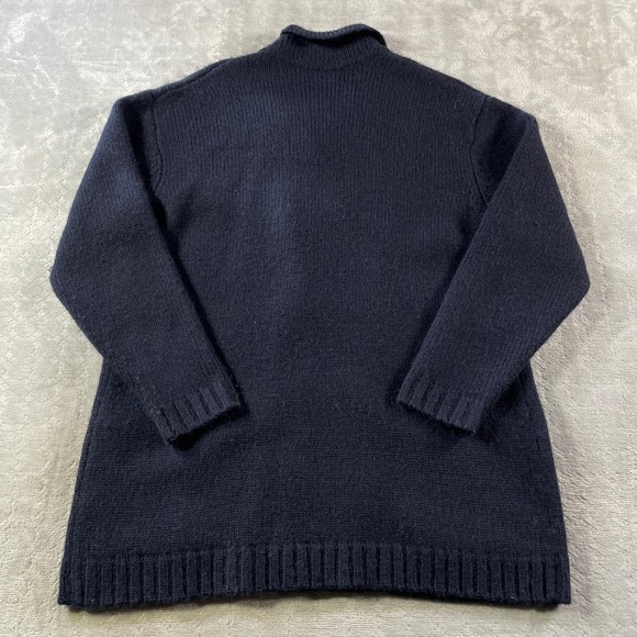 Lauren Ralph Lauren Cardigan Women Small Navy Blue Wool Camel‎ Hair Gold Buttons - Picture 9 of 11